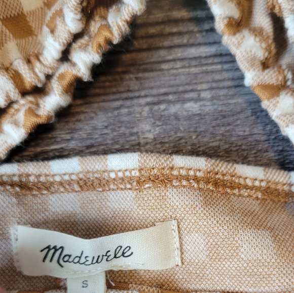 Madewell Gingham Jacquard Square-Neck Puff-Sleeve Top - Picture 5 of 7